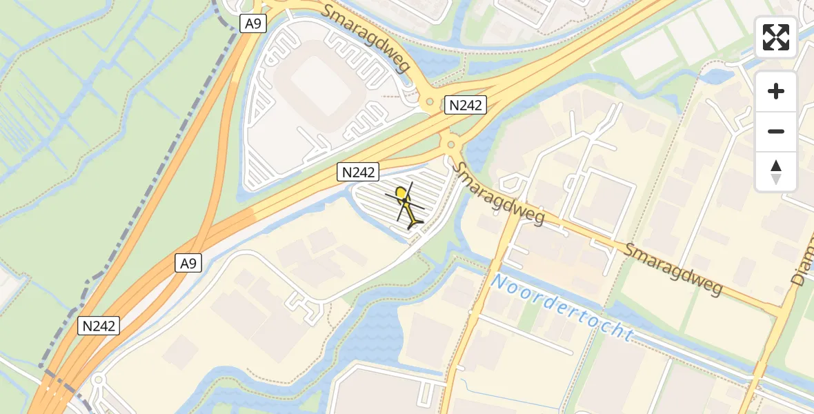 Routekaart van de vlucht: Traumahelikopter naar Alkmaar