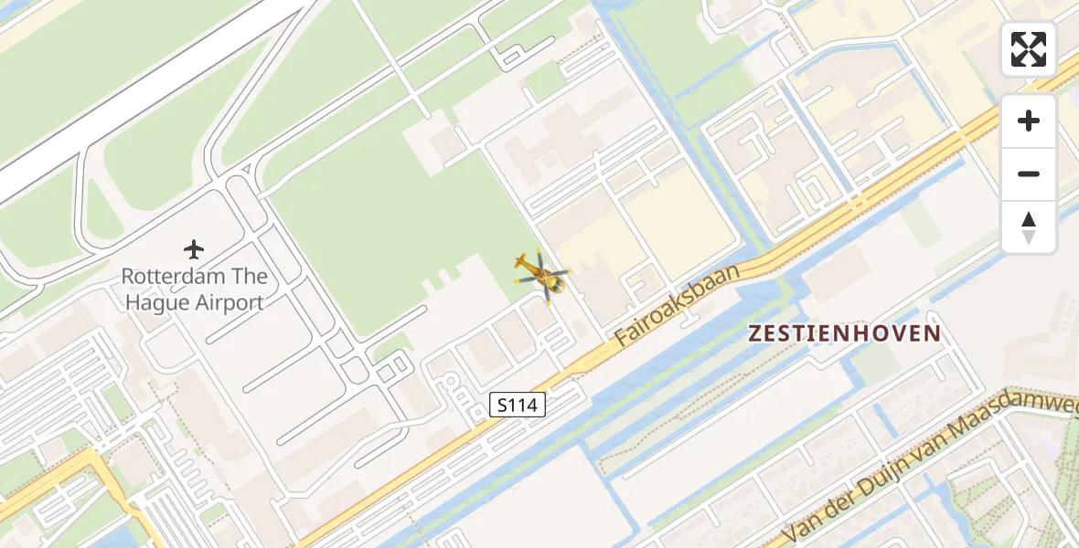 Vluchtroute Traumahelikopter Rotterdam The Hague Airport - Rotterdam The Hague Airport, 17 maart 2024, 05:06