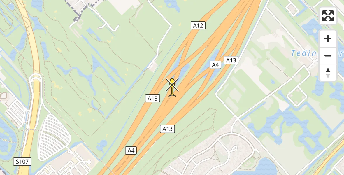 Vluchtroute Traumahelikopter van Den Haag naar Den Haag