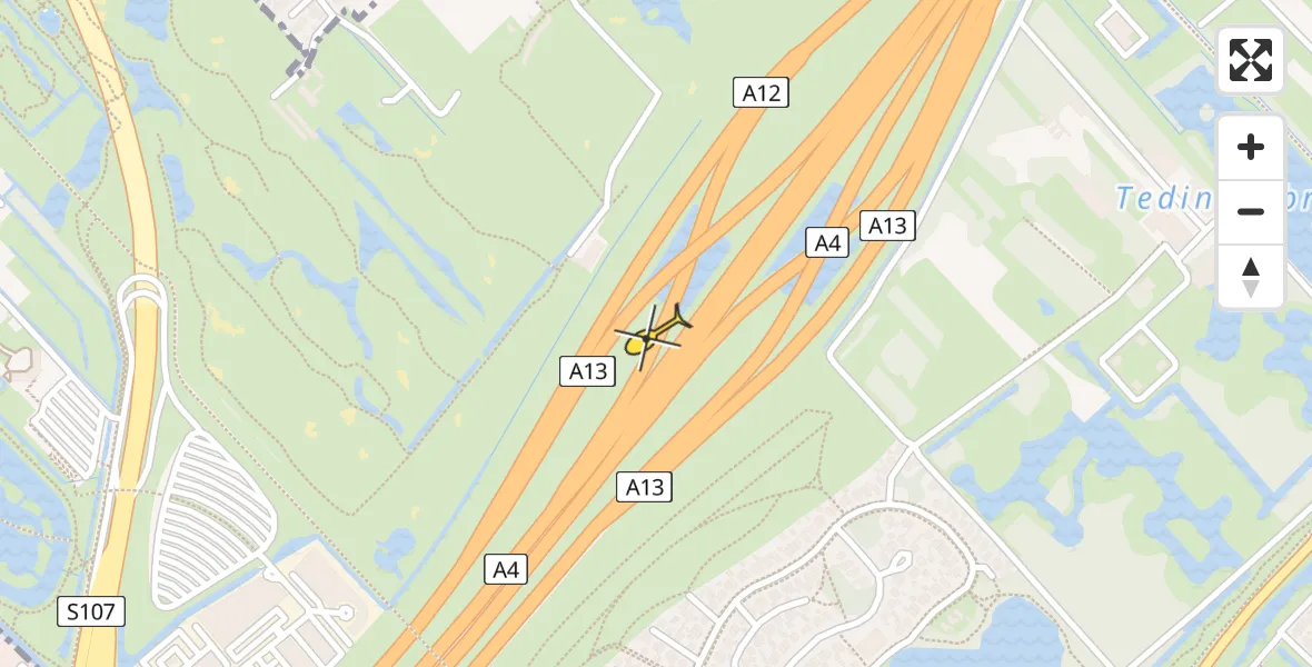 Vluchtroute Traumahelikopter van Den Haag naar Den Haag