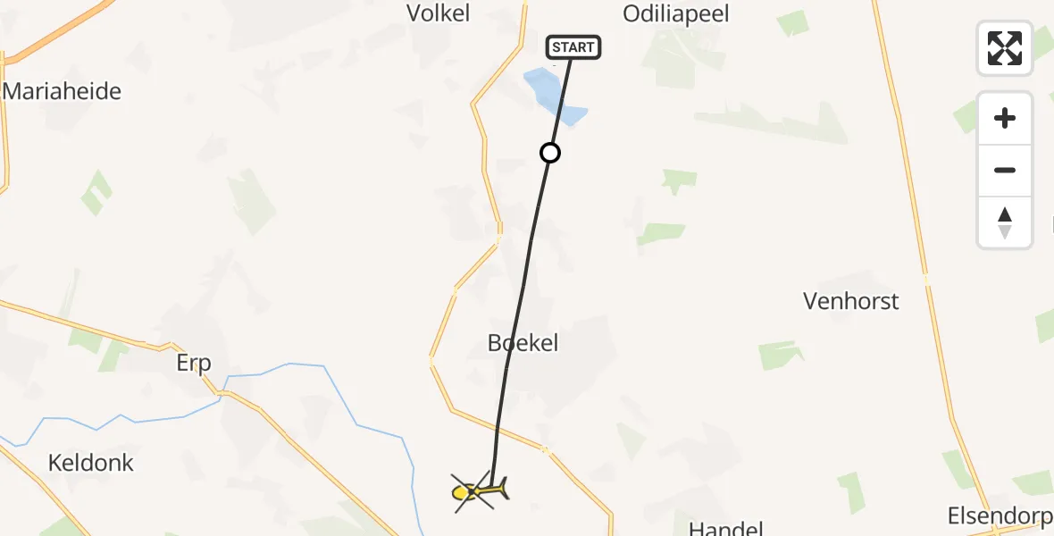 Routekaart van de vlucht: Lifeliner 3 naar Boekel, Vosdeel