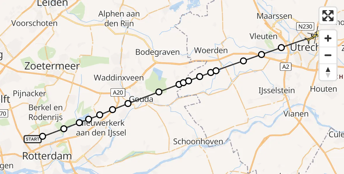 Routekaart van de vlucht: Lifeliner 2 naar Utrecht, Van der Duijn van Maasdamweg