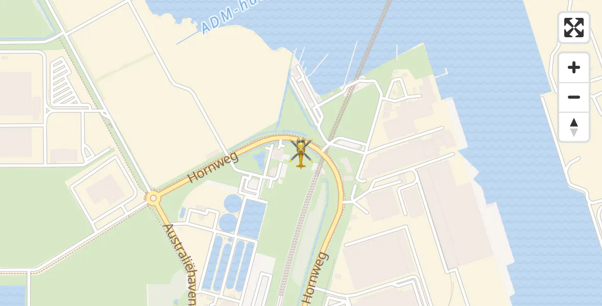 Vluchtroute Traumahelikopter van Amsterdam Heliport naar Amsterdam Heliport