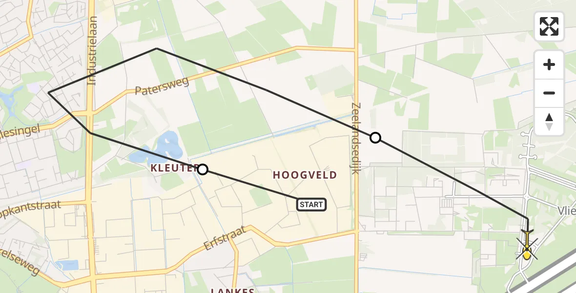 Routekaart van de vlucht: Lifeliner 3 naar Vliegbasis Volkel, Raamsingel