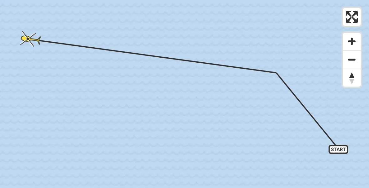 Routekaart van de vlucht: Ambulancehelikopter naar West-Terschelling