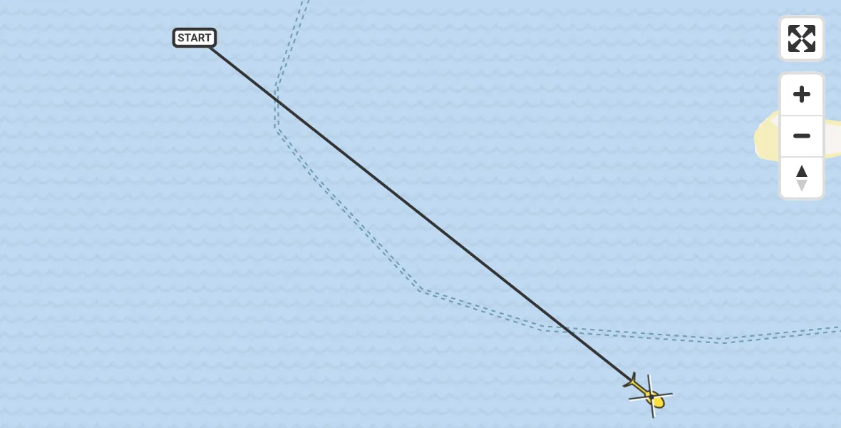 Routekaart van de vlucht: Ambulanceheli naar Harlingen, Blauwe Slenk