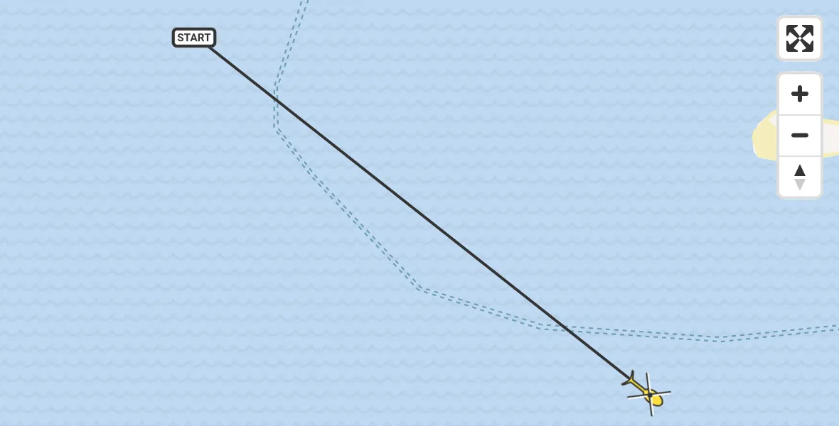 Routekaart van de vlucht: Ambulancehelikopter naar Harlingen, Blauwe Slenk