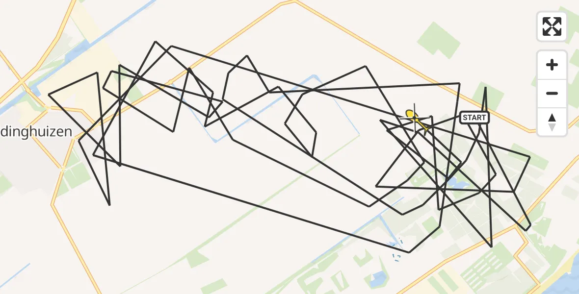 Routekaart van de vlucht: Politieheli naar Biddinghuizen, Spijkweg