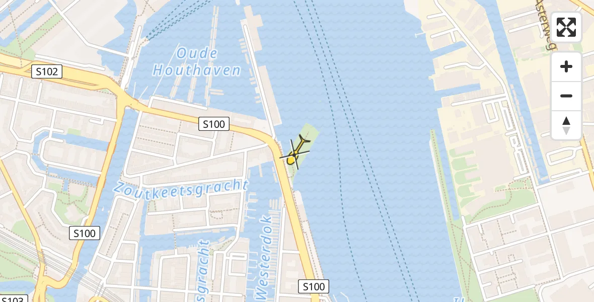 Routekaart van de vlucht: Lifeliner 1 naar Amsterdam