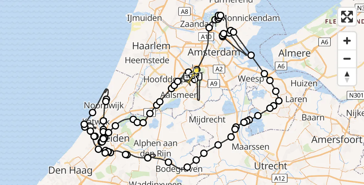 Routekaart van de vlucht: Politieheli naar Schiphol, Loevesteinse Randweg