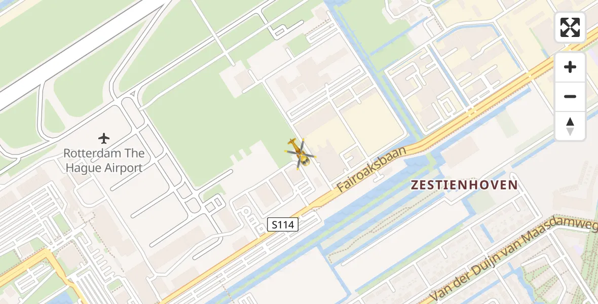 Vluchtroute Traumahelikopter Rotterdam The Hague Airport - Rotterdam The Hague Airport, 19 maart 2024, 11:02