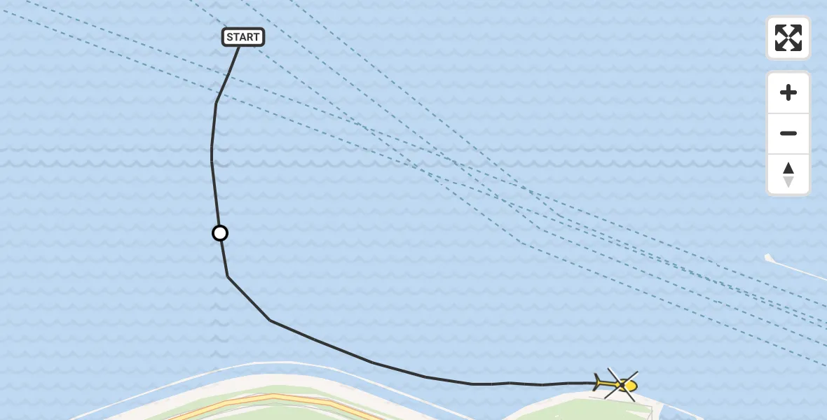 Routekaart van de vlucht: Kustwachthelikopter naar Maasvlakte, Prinses Máximaweg