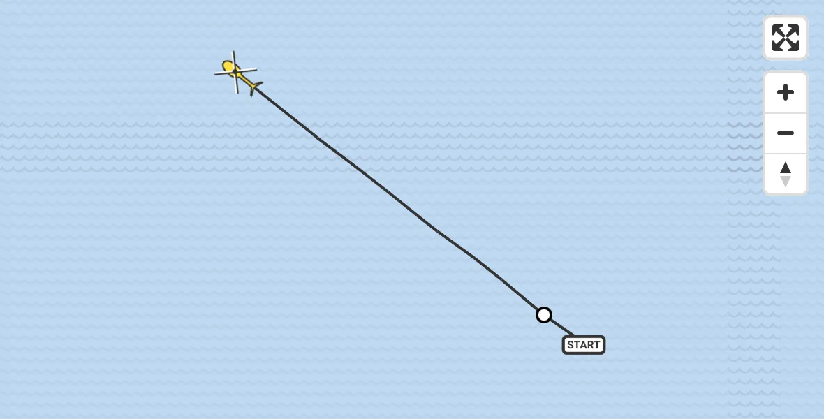 Routekaart van de vlucht: Kustwachthelikopter naar 