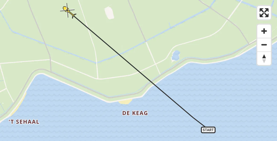 Routekaart van de vlucht: Ambulancehelikopter naar Formerum, Zeedjespad