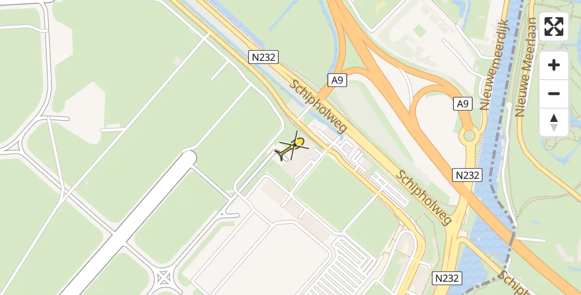 Vluchtroute Politiehelikopter van Schiphol naar Schiphol