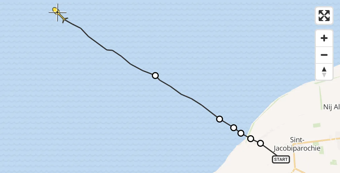 Routekaart van de vlucht: Ambulanceheli naar Formerum, Westhoeksterweg