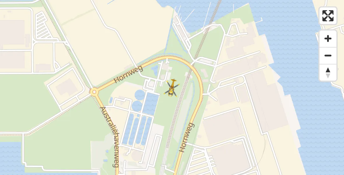 Vluchtroute Traumahelikopter van Amsterdam Heliport naar Amsterdam Heliport