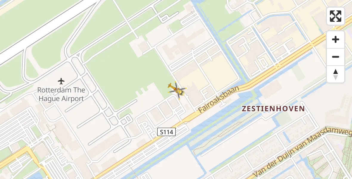 Vluchtroute Traumahelikopter Rotterdam The Hague Airport - Rotterdam The Hague Airport, 20 maart 2024, 09:23