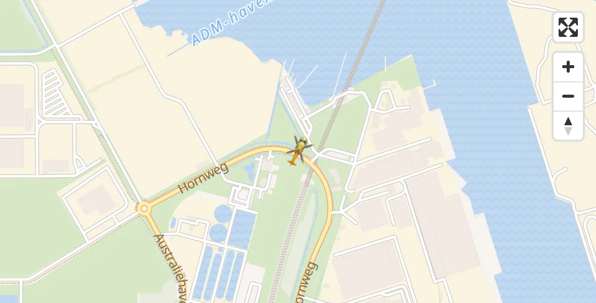 Vluchtroute Traumahelikopter van Amsterdam Heliport naar Amsterdam Heliport