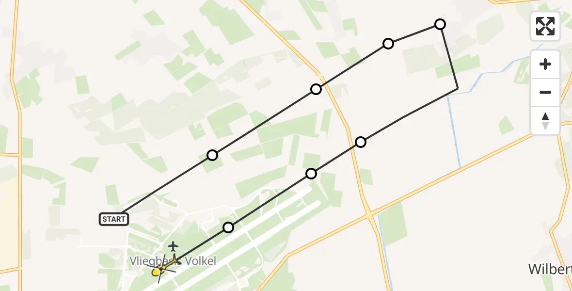 Routekaart van de vlucht: Lifeliner 3 naar Vliegbasis Volkel, Houtvennen