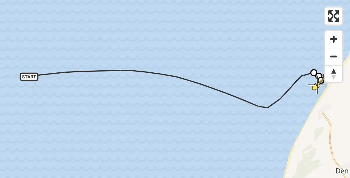 Routekaart van de vlucht: Kustwachthelikopter naar De Koog, Badweg