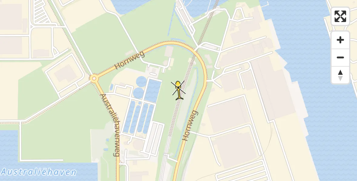 Routekaart van de vlucht: Lifeliner 1 naar Amsterdam Heliport