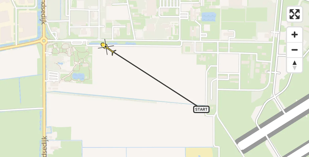 Routekaart van de vlucht: Traumaheli naar Vliegbasis Volkel, Zeelandsedijk