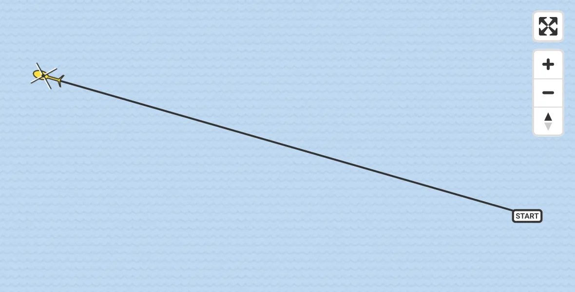 Routekaart van de vlucht: Ambulancehelikopter naar West-Terschelling