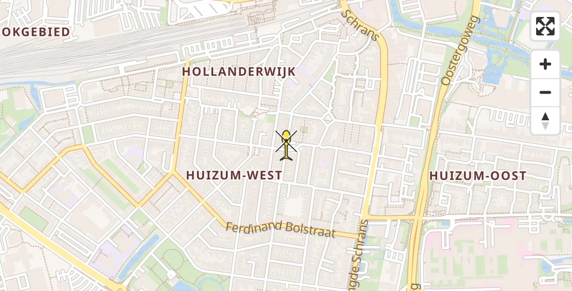 Vluchtroute Ambulancehelikopter van Leeuwarden naar Leeuwarden