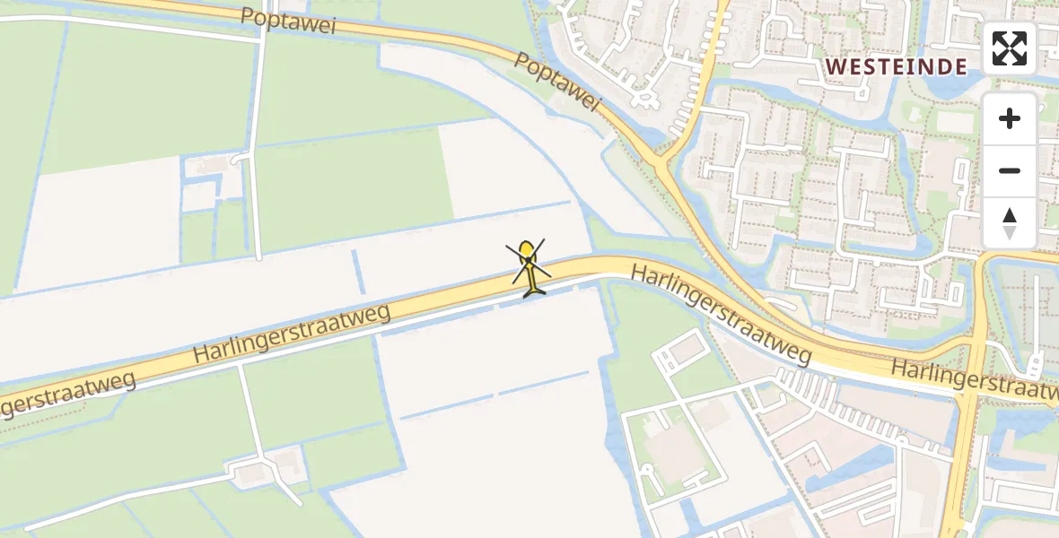 Vluchtroute Ambulancehelikopter van Leeuwarden naar Leeuwarden