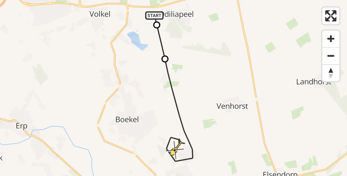 Routekaart van de vlucht: Lifeliner 3 naar Boekel, Hemelrijkstraat