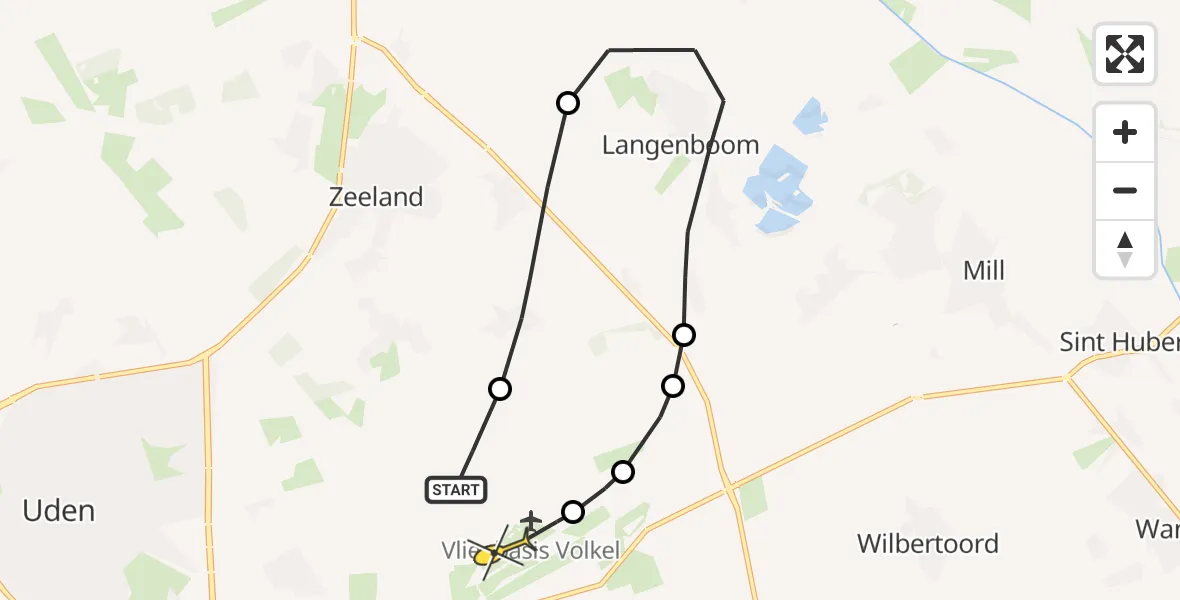 Routekaart van de vlucht: Lifeliner 3 naar Vliegbasis Volkel, Trentse Bossen