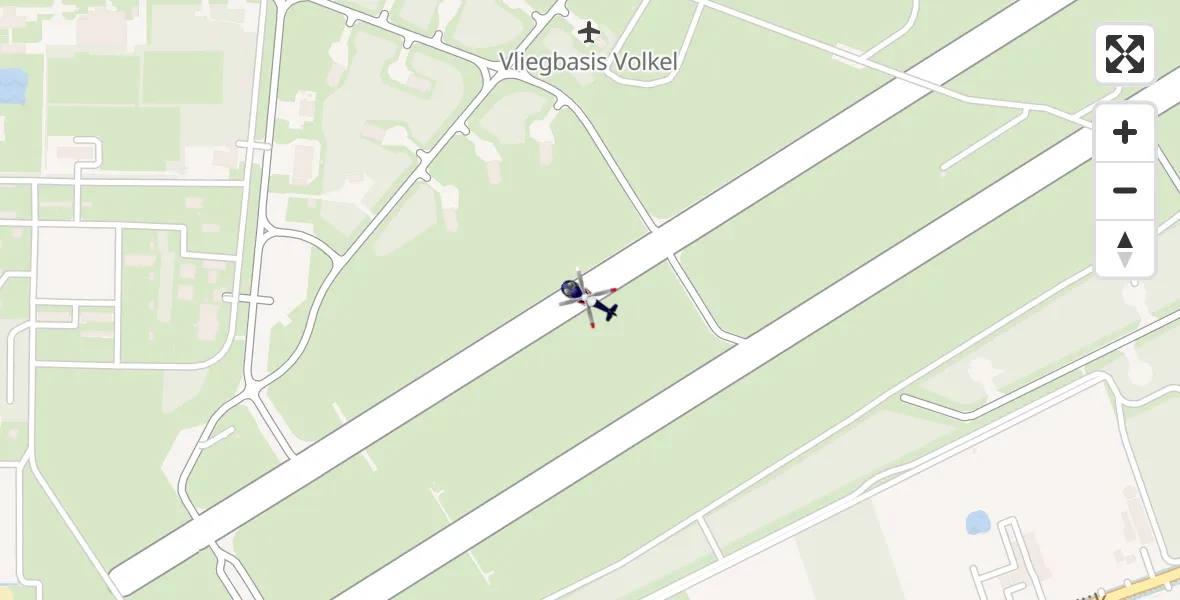 Routekaart van de vlucht: Politiehelikopter naar Vliegbasis Volkel