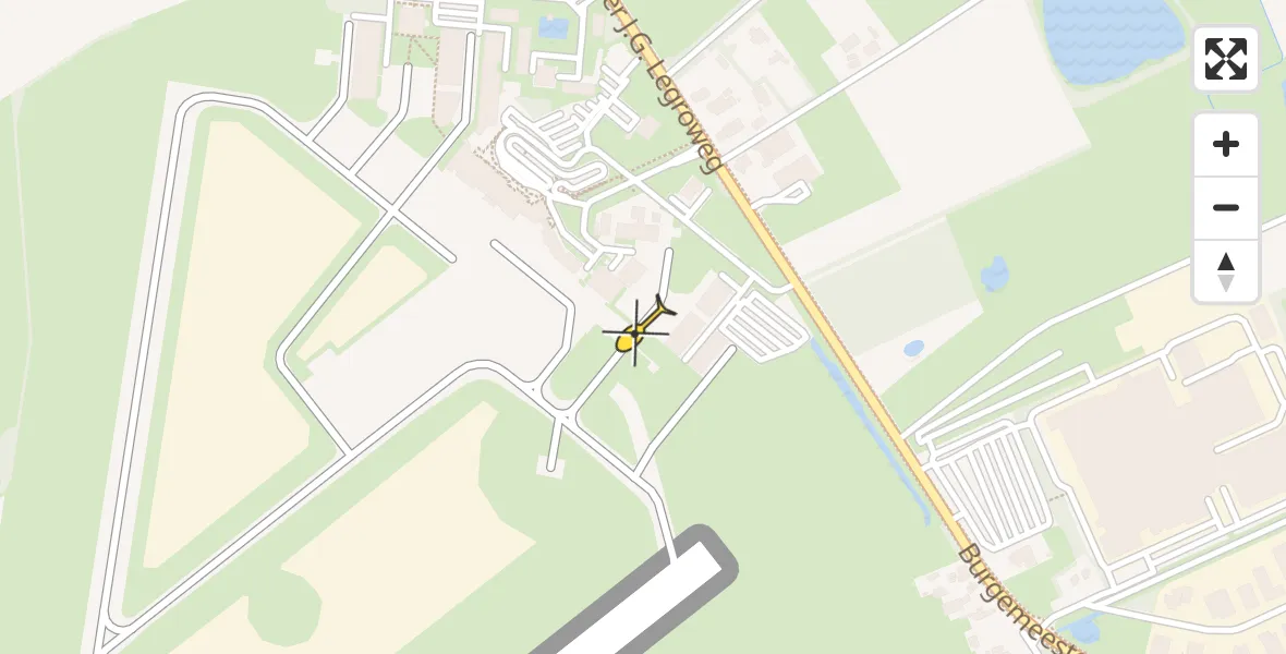 Routekaart van de vlucht: Traumahelikopter naar Groningen Airport Eelde