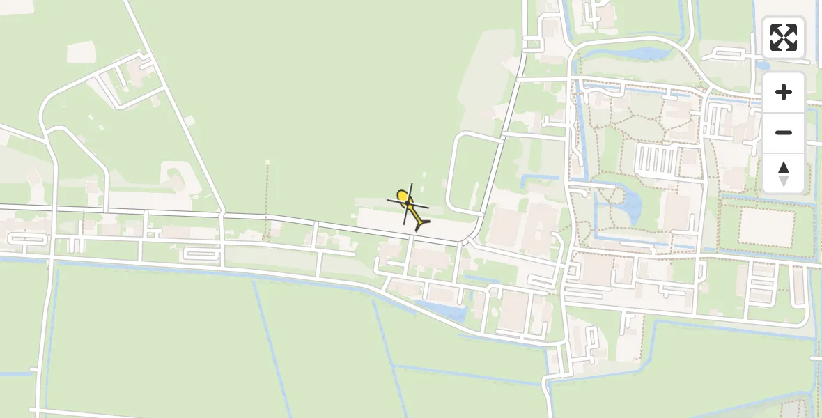 Vluchtroute Ambulancehelikopter van Vliegbasis Leeuwarden naar Vliegbasis Leeuwarden