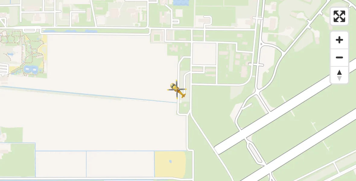 Vluchtroute Traumahelikopter van Vliegbasis Volkel naar Vliegbasis Volkel