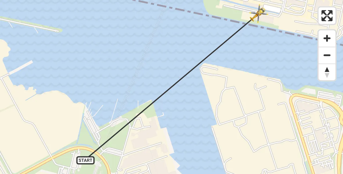 Vluchtroute Traumahelikopter van Amsterdam Heliport naar Amsterdam Heliport