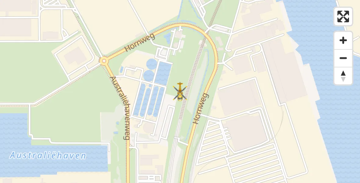 Vluchtroute Traumahelikopter van Amsterdam Heliport naar Amsterdam Heliport