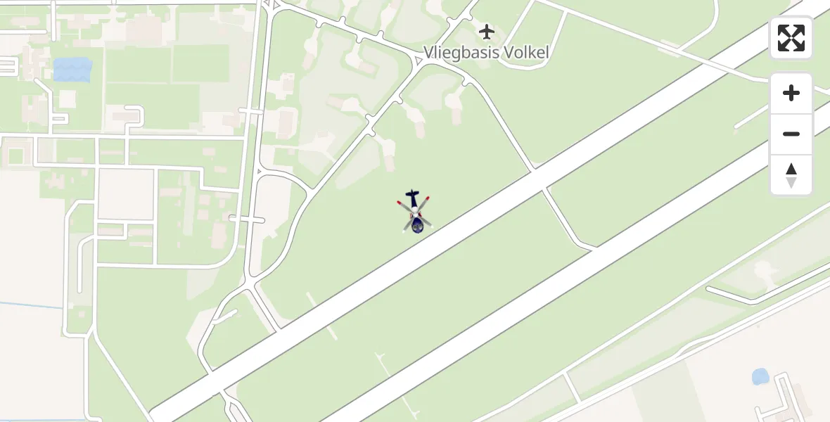 Vluchtroute Politiehelikopter van Vliegbasis Volkel naar Vliegbasis Volkel