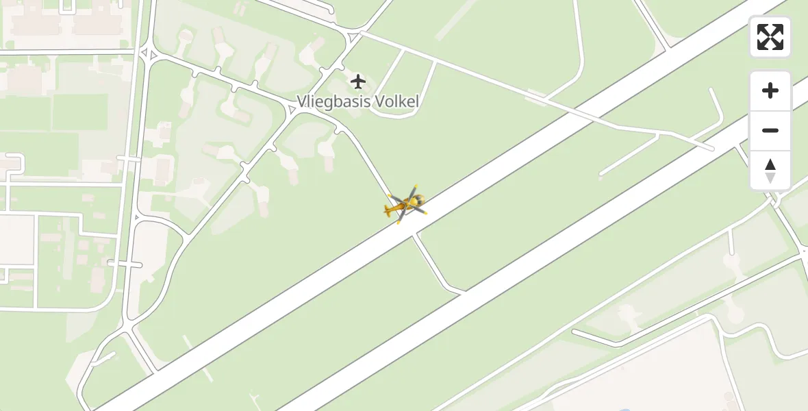 Vluchtroute Traumahelikopter van Vliegbasis Volkel naar Vliegbasis Volkel