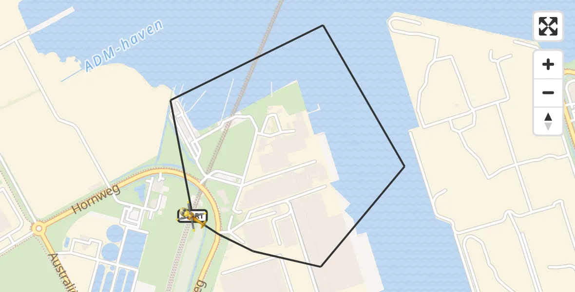 Vluchtroute Traumahelikopter van Amsterdam Heliport naar Amsterdam Heliport
