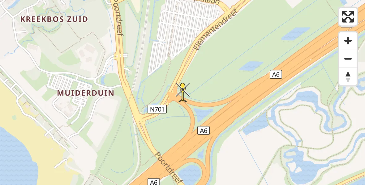 Routekaart van de vlucht: Traumahelikopter naar Almere