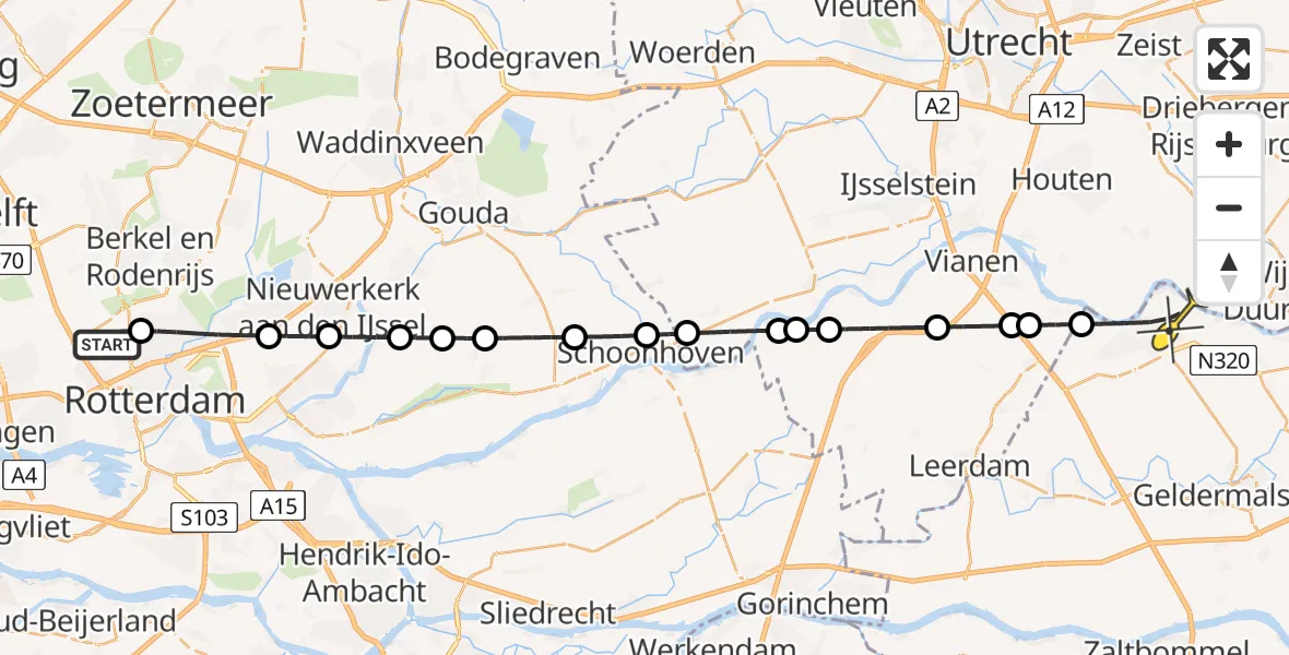 Routekaart van de vlucht: Lifeliner 2 naar Culemborg, Bovendijk