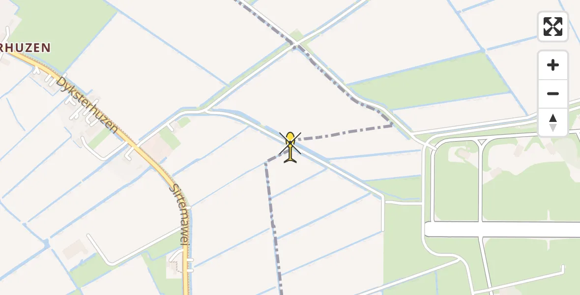 Routekaart van de vlucht: Ambulancehelikopter naar Ingelum