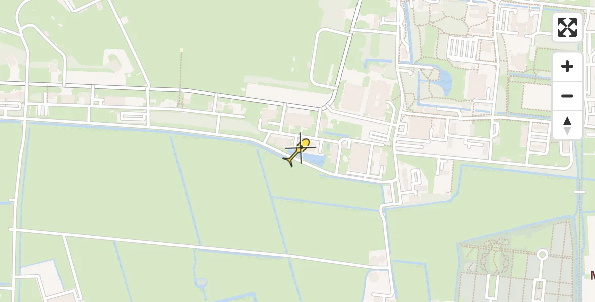 Vluchtroute Ambulancehelikopter van Vliegbasis Leeuwarden naar Vliegbasis Leeuwarden