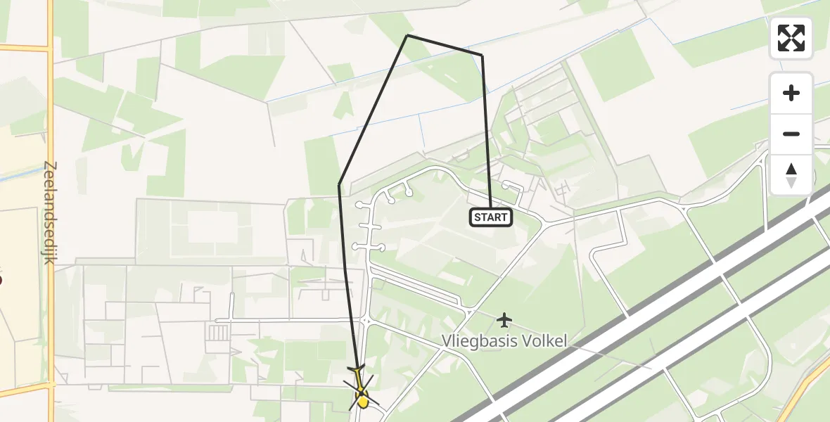 Routekaart van de vlucht: Lifeliner 3 naar Vliegbasis Volkel, Millsebaan