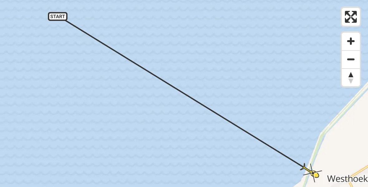 Routekaart van de vlucht: Ambulanceheli naar St.-Jacobiparochie, Sedyk