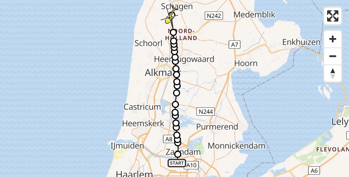 Routekaart van de vlucht: Lifeliner 1 naar Sint Maarten, Amberhout