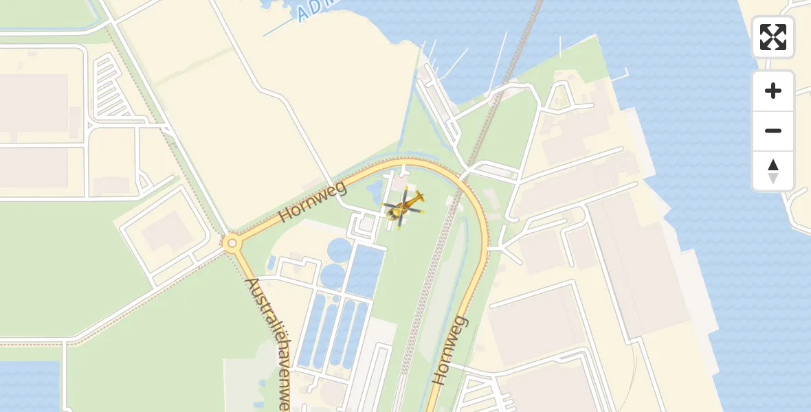 Vluchtroute Traumahelikopter van Amsterdam Heliport naar Amsterdam Heliport