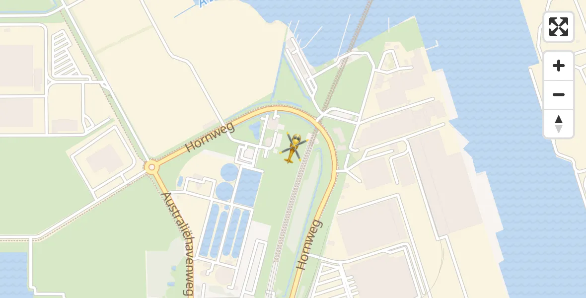 Vluchtroute Traumahelikopter van Amsterdam Heliport naar Amsterdam Heliport
